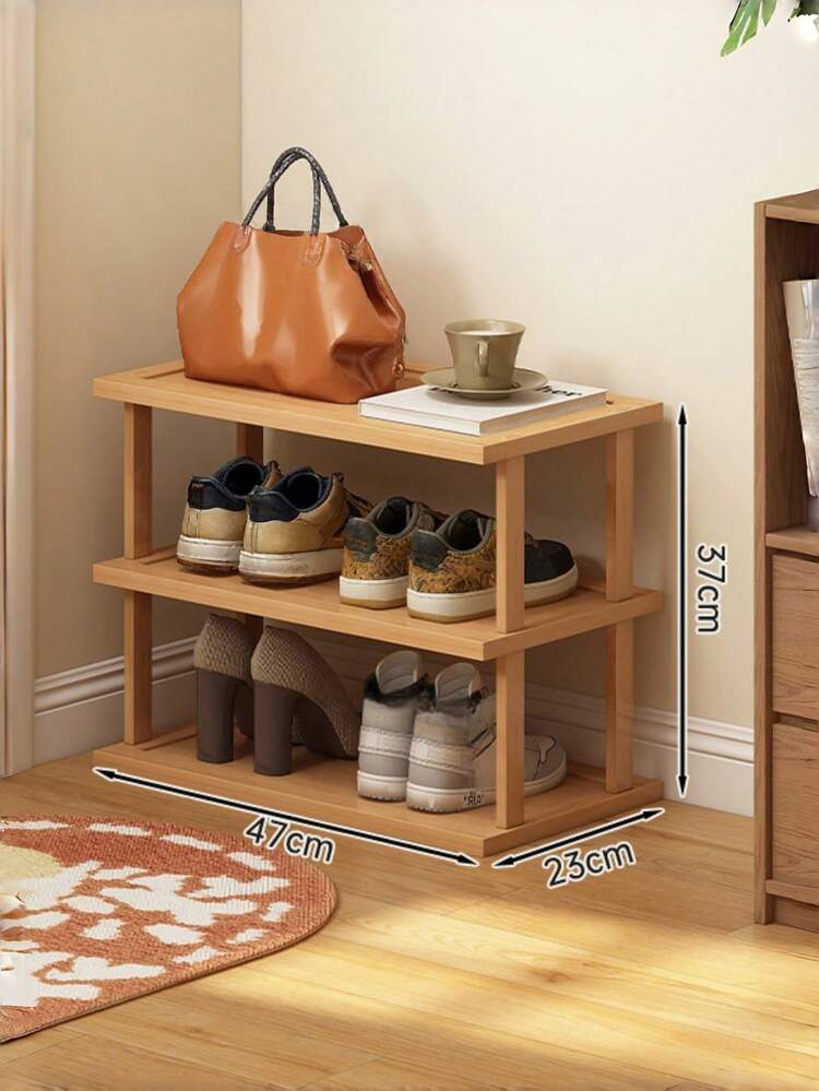 1pc 2-6 Tier Natural Bamboo Freestanding Storage Rack, Multifunctional Adjustable Shoe Rack & Bookshelf, Space-Saving Display Shelf, Suitable For Entryway, Dorm And Small Apartment, Back To School And Moving Essential - Multicolor - View 13