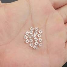 100顆 4mm 時尚合金小花扁平隔珠 DIY 項鍊珠寶手工製作套件 - 4mm雪花片 - 查看 9