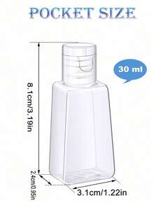 Empty Bottles With Flip Cap Travel Size Containers Empty Plastic Bottles 1oz30ml , Lotions, Creams, Shampoo And Toiletries, Hand Sanitizer Bottles Dis - White - View 7