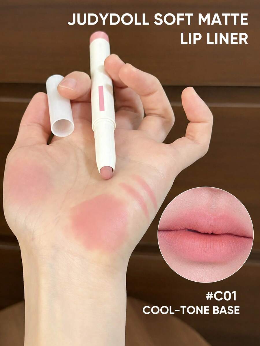 JUDYDOLL 柔雾唇线笔,多功能用途:勾勒唇形、修容、腮红、哑光唇膏 - C01 Cool-Tone Base - 查看 1