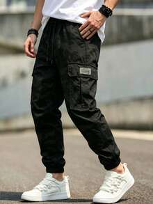 Men's Camouflage Outdoor Casual Hip-Hop Jogger Pants Sports - Black - View 1