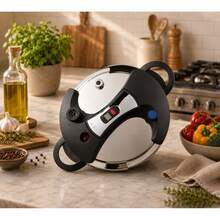 8L Stainless Steel Pressure Cooker With Steamer Basket, Tempered Glass Lid, LED Pressure Indicator, And Safety Lock Handles - Induction-Compatible, Multi-Function Pot For Everyday Family Meals - View 6
