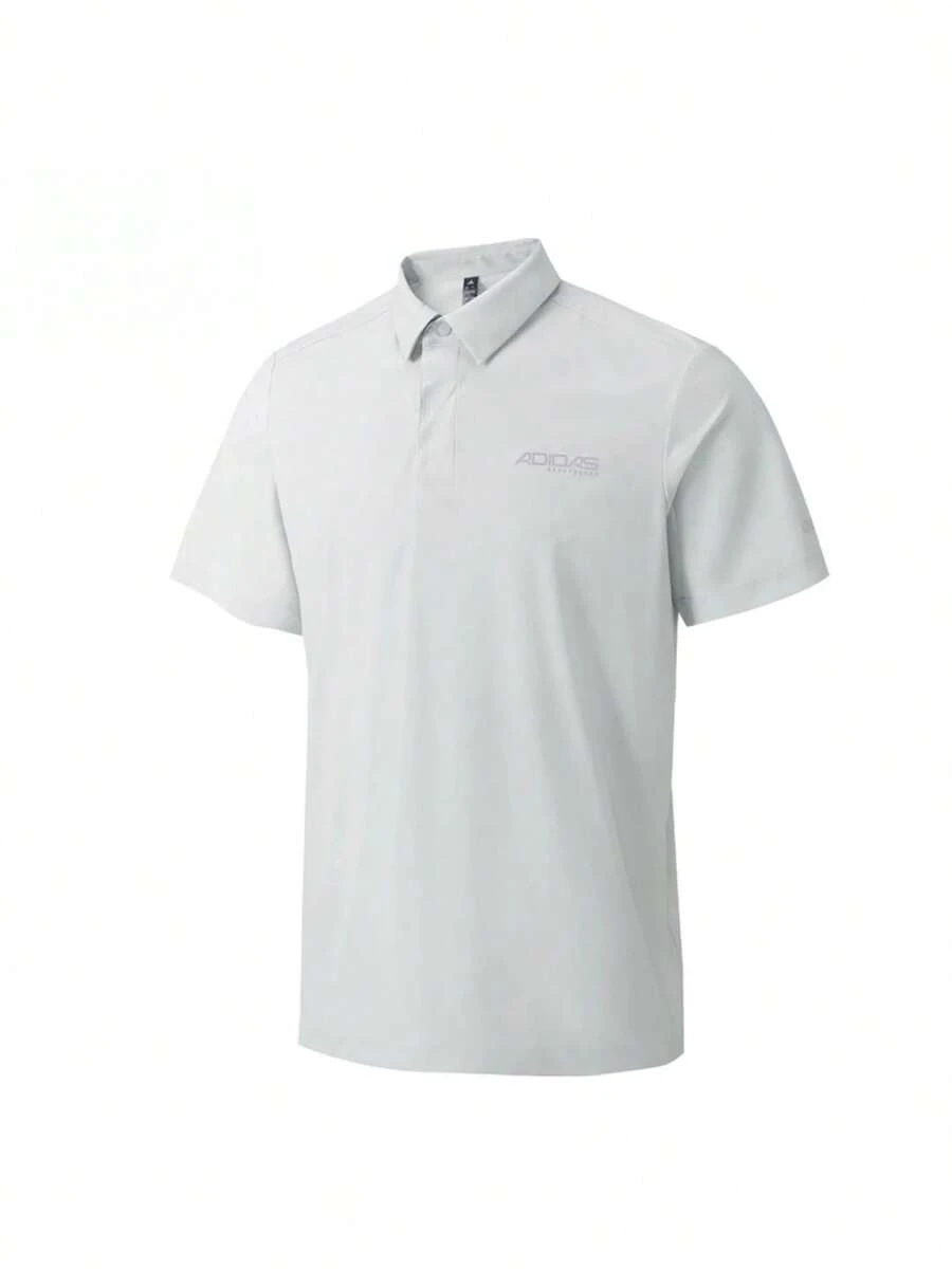 Adidas New Casual Ice Silk Quick-Dry Polo Shirt With Collar, Short Sleeve For Men - Light Grey - View 1