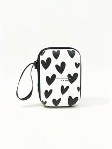 Heart-Shaped Print Electronic Accessories Storage Bag, Portable Cable Organizer Box For Chargers, Earphones, USB And Other Electronic Accessories, Suitable For Travel And Daily Carry - View 17