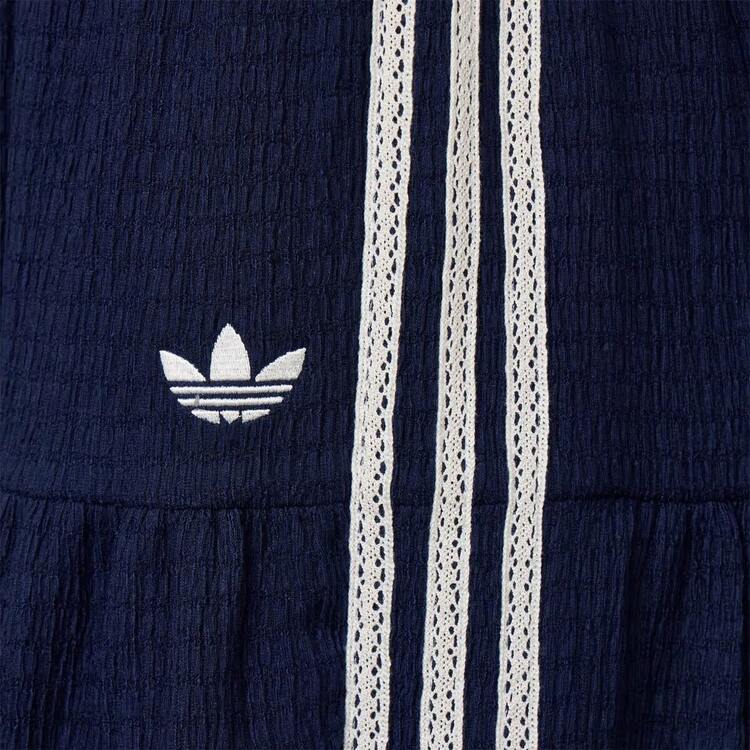 Adidas 三葉草 Resort 系列 L 號 百褶拼色休閒半身裙 - 藍色 - 查看 5
