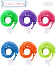 1pc Magic Caterpillar Rainbow Eyes Movable, Magic Toy Twisted Fluffy Worm Rope Magic Toy Party Gift (Random Color Parts Sent) - Multicolor - View 8