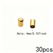 30pcs Gold & Silver 304 Stainless Steel Rope End Caps DIY Jewelry Making Accessories - Bucket - View 6