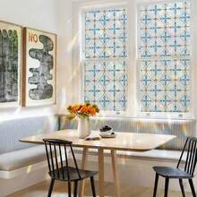 3D Privacy Window Film, Decorative Stained Glass Window Clings, Static Cling Anti-UV Rainbow Effect Window Sticker For Home Kitchen Bathroom Living Room Decoration - Blue Gold Glass Window Film - View 2