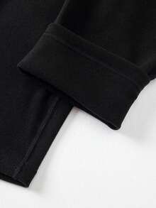 2pcs Men's Thermal Underwear Set, Autumn/Winter Long Sleeve Top + Pants, Adult Innerwear Set - Black - View 7