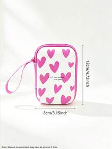 Heart-Shaped Print Electronic Accessories Storage Bag, Portable Cable Organizer Box For Chargers, Earphones, USB And Other Electronic Accessories, Suitable For Travel And Daily Carry - View 3