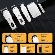 HIENA 5PCS Hair Clipper Set, Cordless Electric Hair Trimmer For Men, Suitable For Daily Haircut, Salon Haircut, Shaving, Nose Hair Trimming, USB Fast Charging, LED Digital Display, Adjustable Combs, Easy To Use For Beginners, Multiple Accessories, Gift Box Packaging, Great Holiday Gift - View 6