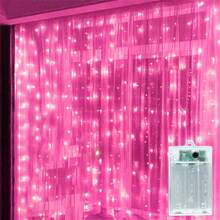 Rideaux lumineux à piles 8 modes LED Rideaux lumineux Décoration Noël Halloween Mariage Anniversaire Fête Éclairage Décoration de chambre - rideau lumineux du boîtier de batterie - Voir 16