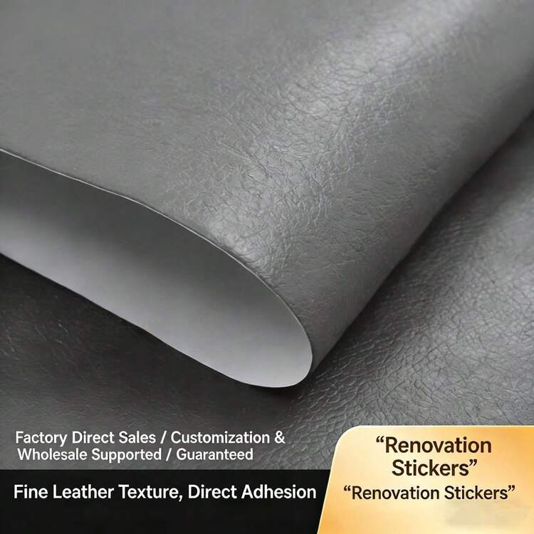 A Roll Of Self-Adhesive Faux Leather Fabric Patches, Perfect For Fixing Sofas, Car Interior Seats, Leather Bed Renovations, And Soft Or Hard Decor Covering-Won't Fade, Sticks Well, Scratch And Wear Resistant, Durable, Tear And Stretch Resistant - Dark Gray - View 2
