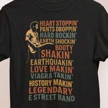 Vintage Bruce Springsteen E Street Band T-Shirt, Classic Rock Concert Graphic Tee Unisex - Black - View 1