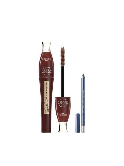 Bourjois [حزمة] ماسكارا Twist Up The Volume 02 بني حار 8 مل + قلم تحديد العين Contour Clubbing مقاوم للماء 076 أزرق سهرة 1.2 جم