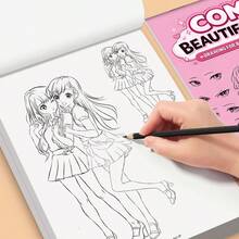 Anime Character Drawing Practice Book, 24-Page Manga Sketch & Tracing Workbook With Outline Templates For Beginners, Drawing Guide For Art Practice - One Size Fits All - View 7