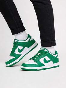 Nike Dunk  Retro Versatile Street Casual Comfortable GS Sneakers Unisex Peacock Green - White/Malachite Green/Sail White - View 1