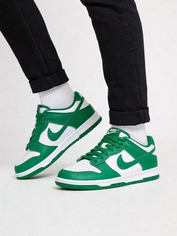 Nike Dunk Retro Versatile Street Casual Comfortable GS Sneakers Unisex Peacock Green - White/Malachite Green/Sail White - View 1