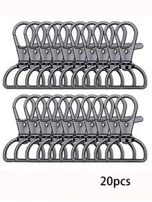 20/60/100pcs Rotating Spring Hook Keychains With D-Ring, Handmade Supplies, Key Ring Making Accessories, Sewing Accessories, 360° Rotating, Durable Zinc Alloy DIY Hardware Accessories, Suitable For Key Rings, Lanyards And Wallets - Multi-color - View 12