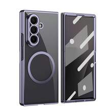 VIETAO Electroplating Transparent Magnetic Wireless Charging Mobile Phone Case Compatible With Samsung Galaxy Z Fold 8 Ultra 7 6 5 4 Fashion Thin Phone Cover Compatible With IPhone Duo With Tempered Glass Screen Protector - Purple - View 11