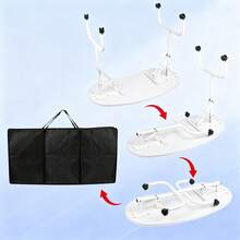 Folding Manicure Table With Wheels And Bag  White Tabletop, Metal MDF, Portable Carrying Bag, Easy Assembly For Mobile Beauticians - White - View 5