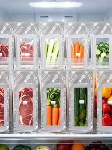 15入 PE密封儲存袋，適用冰箱存放水果、肉類、蔬菜與穀物，節省冷凍庫空間，透明耐用，廚房收納整理必備配件 - 彩色 - 查看 4