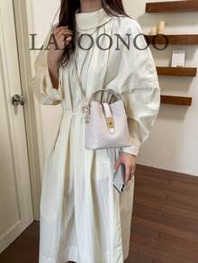 Woven PU Bucket Bag, Handheld & Shoulder Carry, Cream White Delicate Embossed Woven Small Bucket Bag, All-Season Bestseller, Suitable For Office Commute, Shopping, Gentle Date, Short Trip, Afternoon Tea, Store Visit, Targeted At 18-40 White-Collar, Moms, Students, Teachers, Fresh Girls, Metal Rotating Lock, Detachable & Adjustable Wide Crossbody Strap, Simple & Gentle Style Gift Everyday Bag - White - View 1