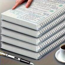 1pc A5 Grid Notebook, 160 Pages/80 Sheets Spiral Bound, Premium Thick Paper, Suitable For Office, Note-Taking & Planning, Meeting Agenda, Sketching & Drafting, Meets Professional & Academic Needs, School Supplies - A - View 1