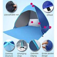 Automatic Pop-Up Camping Tent, Windproof And Sun-Resistant, Suitable For Park Camping Trips, Outdoor Hiking Adventures, Beach Family Vacations, Portable Foldable Design, The Perfect Holiday Gift - 1PC - View 8