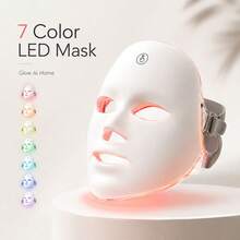 SUNPINT Wireless LED Beauty Mask, 7-Color Red Light Therapy Mask, Nano-Scale Red Light Wavelength, Makes Skin Feel More Plump, Enhances Skin Softness And Elasticity - White - View 1