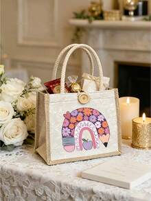 Summer Canvas Tote Bag, Lemon Pattern Design, Suitable For Daily Commute And Beach Vacation, Ideal Summer Gift - Multicolor - View 3