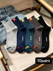 5 Pasang Kaos Kaki Pria SP Brand Setinggi Betis, Kaos Kaki Olahraga Tahan Bau dan Menyerap Keringat, Kaos Kaki Serbaguna Cocok untuk Semua Musim - MultiWarna - View 10