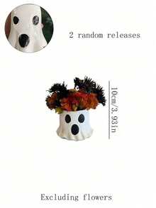 1pc 5.9 Inch Ghost Flower Pot Candy Bucket Halloween Party Decoration Room Home Decor Desktop Ornament Scene Atmosphere Arrangement Theme Party Family Gathering Birthday Small Gift Outdoor Garden Yard Decor Prop - A - View 6