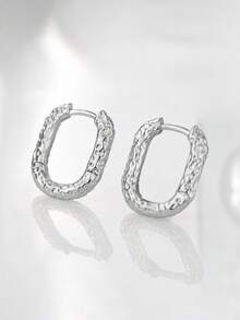 925 Sterling Silver Plated 18K Gold Square Earrings, Women's Fashion Luxury Daily Wear - Square Earrings - View 4