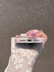Acrylic Hard Pink Phone Case With Hand Strap, Compatible With IPhone 17 Pro Max/17 Pro/17/16 Pro Max/16/16 Pro/16 Plus/11/15/15 Pro/15 Pro Max/13/14 Pro Max/13 Pro/13 Pro Max/14 Pro/14 Pro Max, Anti-Yellowing Protective Cover, Acrylic Material - Pink + Bracelet - View 9