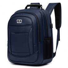Mochila para Notebook 31L com Porta USB Externa, Alça de Aço, Grande Capacidade e Compartimentos Organizadores para Trabalho, Faculdade e Viagem - Azul - Visão 5
