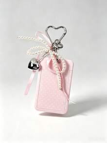 1pc Fashion Polka Dot Print Card Holder Pendant, Bag Charm, Keychain, Wallet, Business Bank Credit Card Holder, Unisex Wallet Sleeve - Multicolor - View 5