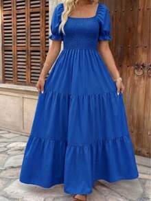 Women Long Dresses - Royal Blue - View 3