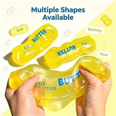 1pc Butter Stick Squeeze Toy, Soft Rubber Non-Slow Rebound, Realistic Butter Block Shape, Stress Relief Squeeze Toy, Children Office Sensory Gift, Valentine's Day Christmas Decoration