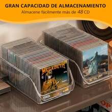 2 Piezas Organizador de CD transparente, Caja de almacenamiento de DVD Tiene una capacidad para 48 unidades e incluye estuches para CD y DVD para almacenar DVD, videojuegos y discos Blu-ray - Multicolor - Ver 5