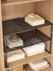 Expandable Closet Organizer Rack - Space-Saving Vertical Storage Rack, Adjustable Height, Suitable For Clothes, Shoes And Cabinets - Easy Installation, Used For Closet Organization, Home Storage, Minimalist Design, Sturdy Structure, Home Storage,Bedroom Room Decor,Back To School - Multicolor - View 2