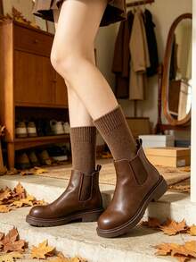 6/3/1 Pair Women's Thick Terry Mid-Calf Casual Socks, Comfortable For Autumn/Winter Wear - Set a - View 2