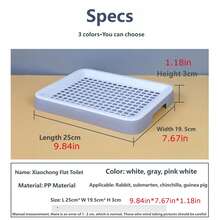 1pc Rabbit Litter Box, Detachable Plastic Small Animal Toilet Tray With Grate, Corner Litter Box, Easy To Clean Hamster Guinea Pig Rabbit Ferret Small Pet Toilet Training Box - one-size - View 2
