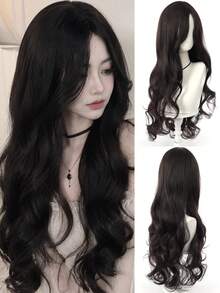 Long Wavy Synthetic Wig 75cm Purple Middle Part Wig Natural Looking Heat Resistant Hair Wigs For Women Daily Cosplay Party Style - Multicolor - View 12