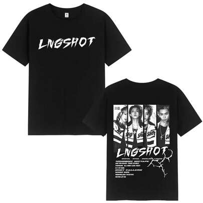 Koreanisches  Lngshot OHYUL RYUL WOOJIN LOUIS T-Shirt für Männer und Frauen, Modische Hip-Hop-Kurzarm-T-Shirts aus Baumwolle, Lässiges T-Shirt