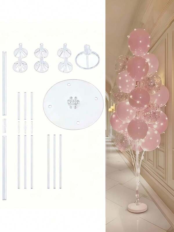 4/3/2 Sets Reusable Balloon Stand With Base, Floor Column Holder For Wedding Birthday Party Decor