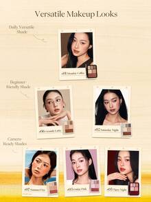 JOOCYEE LOOKBOOK MULTI PALETTE Palet Rias Wajah, Eyeshadow, Highlighter, Blush, dan Contour All-In-One, Warna Netral Matte & Shimmer, Cocok untuk Riasan Alami Sehari-hari - 01 "Kopi Senin" - View 7
