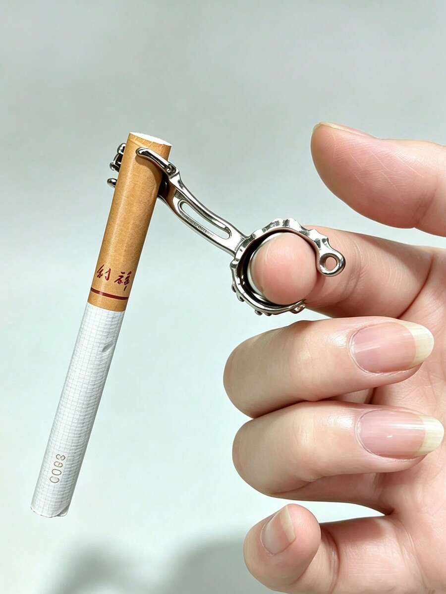 1件骷髏手抽菸戒指、骷髏圖案菸盒戒指、菸夾、髮飾、菸儲存盒、菸盒、禮物 - 彩色 - 查看 1
