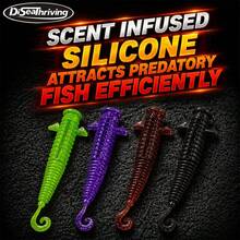 Ribbed Curly Tail Soft Fishing Lures Scent Add Silicone Worm Bait Multi Color Artificial Soft Bait For Lure Fishing Bass Walleye Fresh & Salt Water Fishing Accessories - Multicolor - View 1