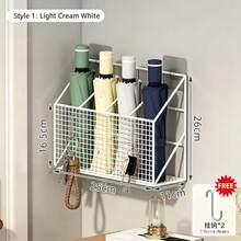 Wall-Mounted Hair Tool Storage Basket, No-Drill Bathroom Organizer Rack For Hair Dryer And Curling Iron - Multicolor - View 13